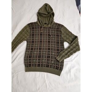 Men's Serremo Alpha Hoodie Army Green Plaid Front Men's XL